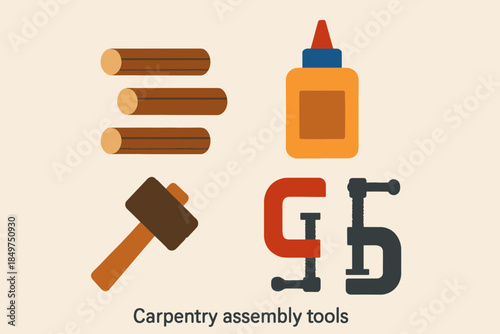 Carpentry assembly tools for woodworking projects and construction
