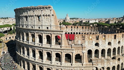 Reconstructed Roman Colosseum in Its Prime with Velarium Awnings - AI Generated