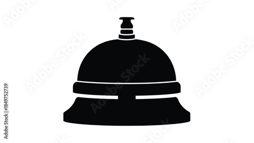 Black silhouette of a hotel service bell icon symbol isolated on white background