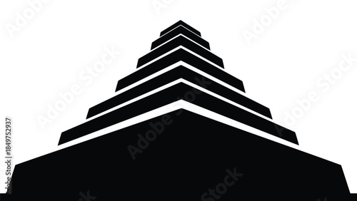 Geometric pyramid silhouette symbol icon isolated on white background