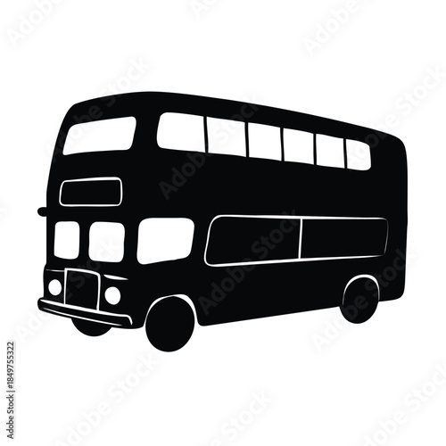 Double Decker Bus Icon Vector Illustration Transport Vehicle