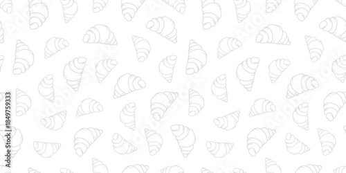 Bread pattern background. seamless pattern of bread. bakery doodle theme pattern. doodle croissant pattern illustration. croissant Vintage sketch style Food pattern For bakery packaging.