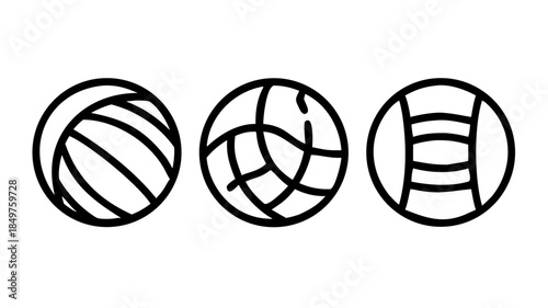 Volleyball icons set. Outline set of volleyball vector icons for web, app design isolated on white background .vector icon
