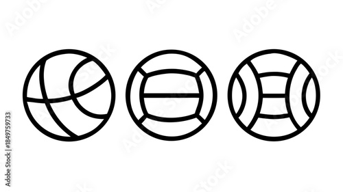Volleyball icons set. Outline set of volleyball vector icons for web, app design isolated on white background .vector icon
