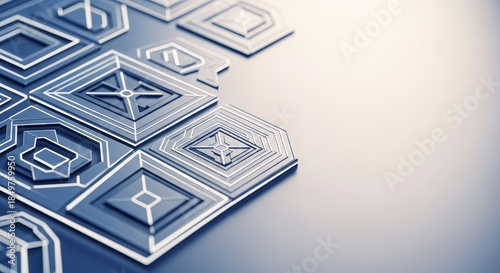 Sleek Abstract Geometric Blue Pattern Background for Technology and Design