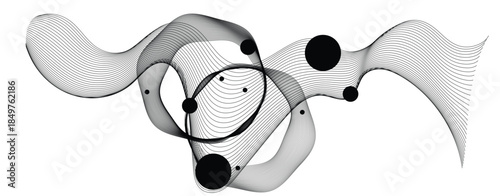 abstract digital art with dynamic curves line. Abstract wireframe background. Modern science art elements. composition with wireframe art elements Vector science elements