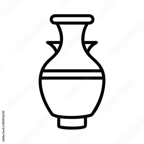 Simple black line art icon representing an ancient amphora or classic decorative ceramic vase