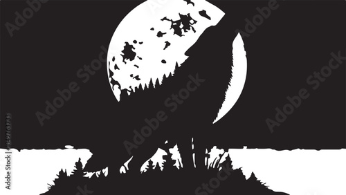 black wolf vector illustration