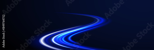 Futuristic motion vector line streak light abstract bright city.
