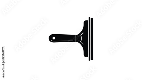 Black squeegee silhouette icon symbol flat minimalist isolated on white background