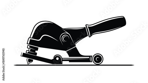 Black silhouette of a hole punch on a , flat design isolated on white background