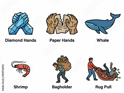 Stock Market Trading Metaphors and Concepts Illustration.