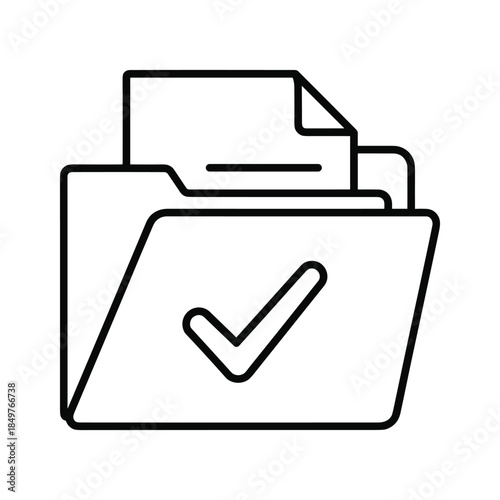 Folder with checkmark icon indicating approval