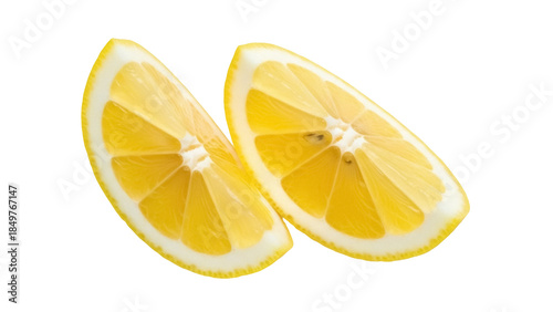 Photos Isolated wedge shape of lemon for lemonade and citrus flavor with yellow color s
