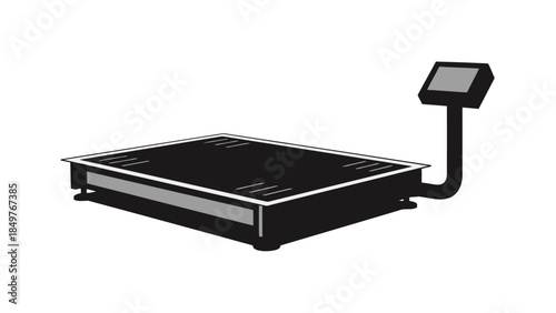 Flat illustration of a digital floor scale with a display screen on a isolated on white background