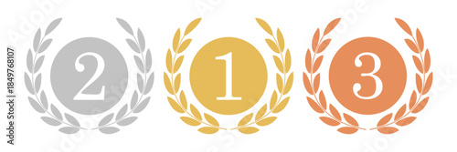 Winner laurel wreath with 1,2,3 place icons