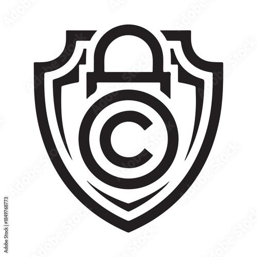 Intellectual property copyright protection vector illustration minimal design