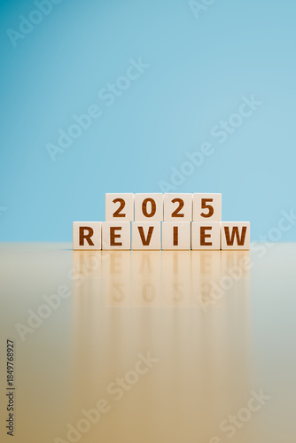 Wooden toy cubes forming the text 