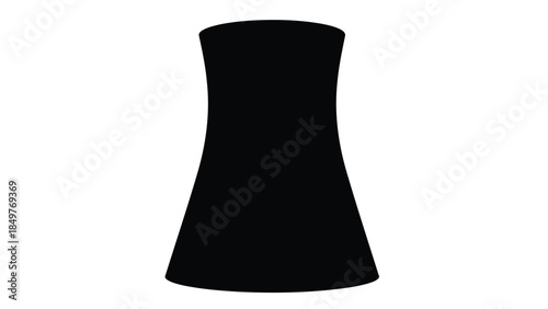 Black silhouette of a strapless dress on a isolated on white background