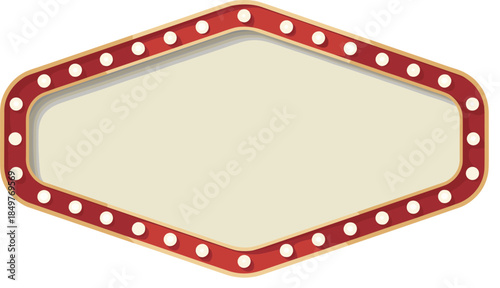 Vintage hexagonal marquee light frame for theater and cinema signs