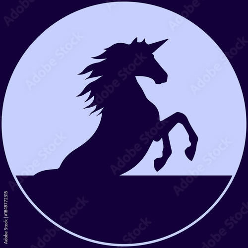 Powerful horse rearing up proudly.