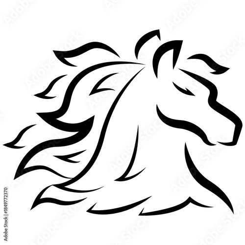 Powerful horse rearing up proudly.