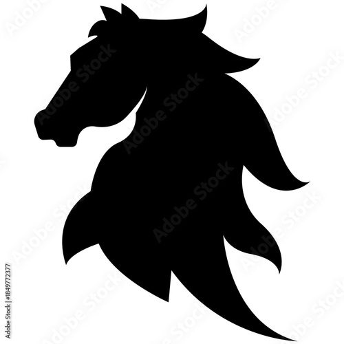 Powerful horse rearing up proudly.