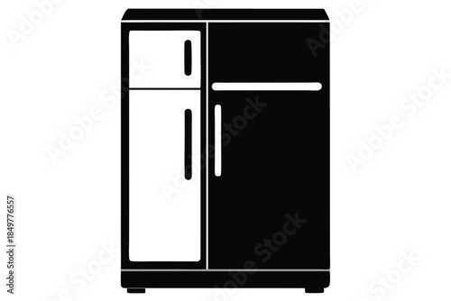 refrigerator silhouette line art vector illustration
