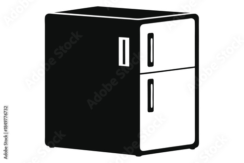 refrigerator silhouette line art vector illustration