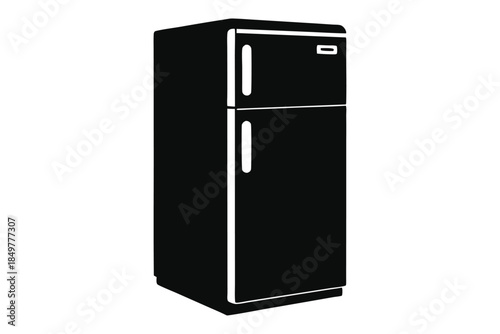 refrigerator silhouette line art vector illustration