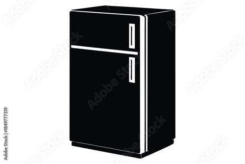 refrigerator silhouette line art vector illustration