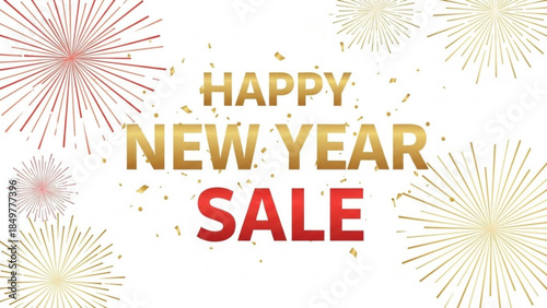Festive New Year Sale: Celebrate the arrival of a new year with vibrant fireworks and the promise of exciting sales.