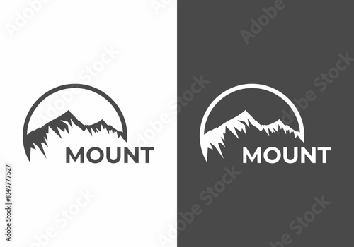 mountain symbol icon travel logo vector sticker template