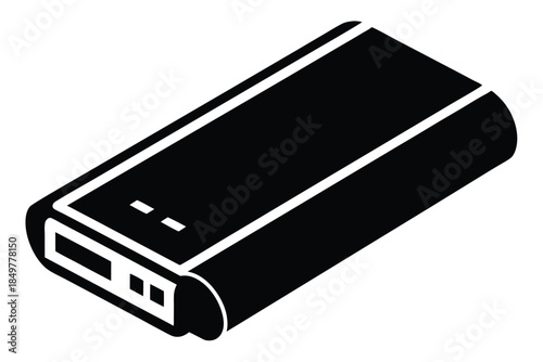 power bank silhouette line art vector illustration