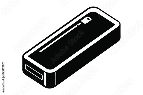 power bank silhouette line art vector illustration
