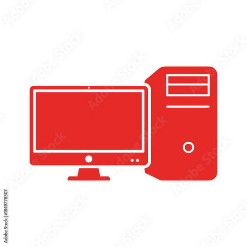 Desktop computer system with monitor and cpu