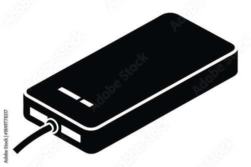 power bank silhouette line art vector illustration