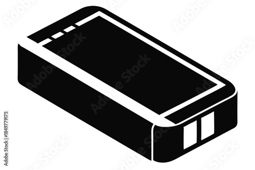 power bank silhouette line art vector illustration