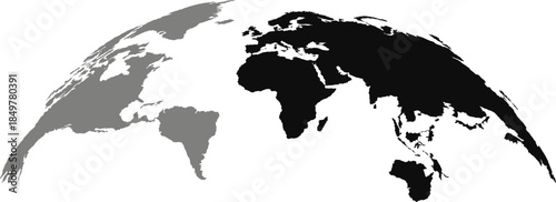 Modern Global Map Illustration Collection with Text Overlays for Business and Education