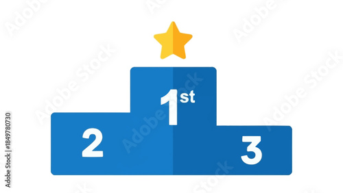 A blue ribbon with a checkmark icon symbolizing approval and validation on a white background from a straightforward viewpoint.