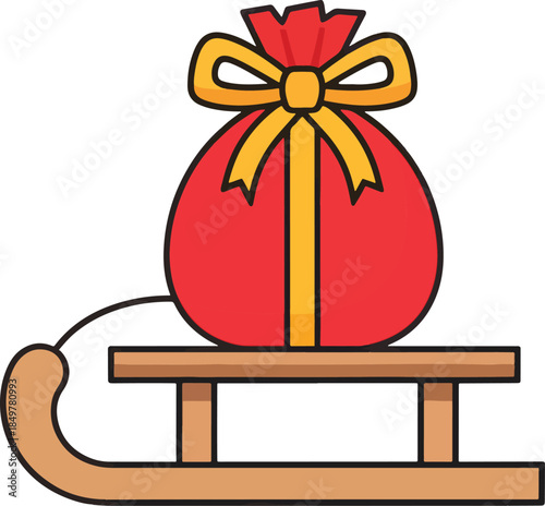 Gift Bag with Bow on Table