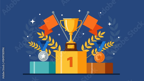 A blue ribbon with a checkmark icon symbolizing approval and validation on a white background from a straightforward viewpoint.