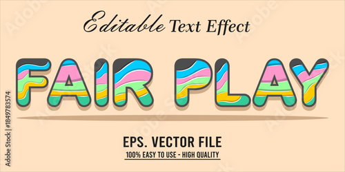 Fairplay Text Effect Style. Editable Text Effect Style sport college.