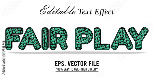 Fairplay Text Effect Style. Editable Text Effect Style sport college.