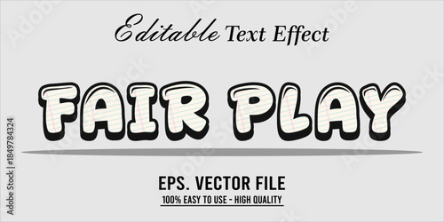Fairplay Text Effect Style. Editable Text Effect Style sport college.