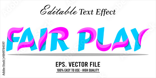 Fairplay Text Effect Style. Editable Text Effect Style sport college.