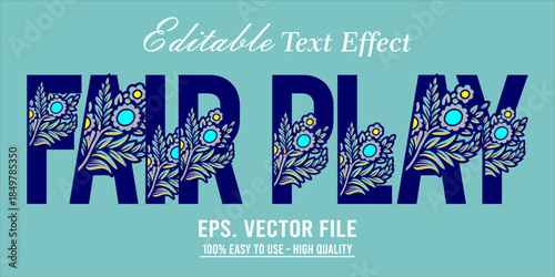 Fairplay Text Effect Style. Editable Text Effect Style sport college.