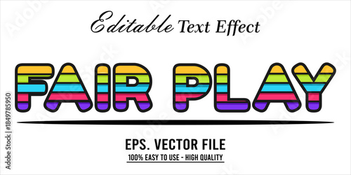 Fairplay Text Effect Style. Editable Text Effect Style sport college.