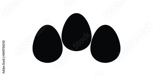 Egg simple icon design, vector egg silhouette, black color illustration