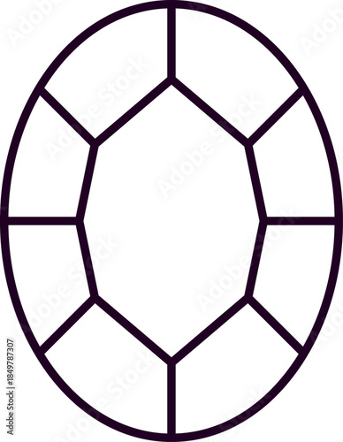 Oval faceted gemstone icon illustrating luxury wealth